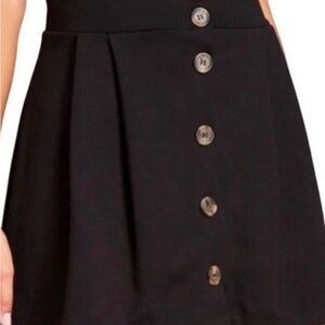 New ModCloth black Pretty Knit button front A-line skirt women’s size Small